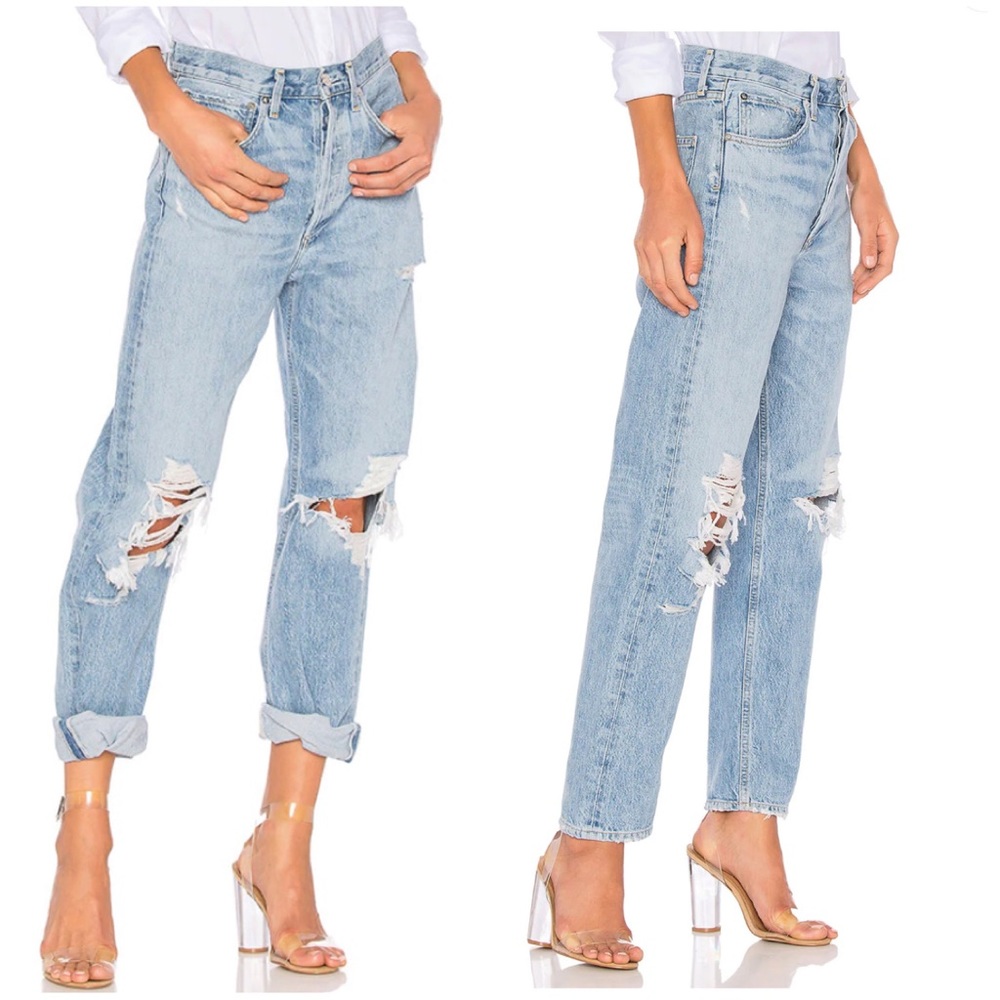 AGOLDE 90s Mid Rise Loose Fit Jeans distressed jean 25